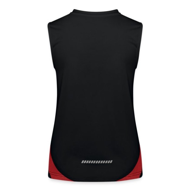 Women s contrasting breathable tank top Anthem Logo, black / red, back